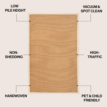 Camden Farmhouse Cottage Border Jute Area Rug